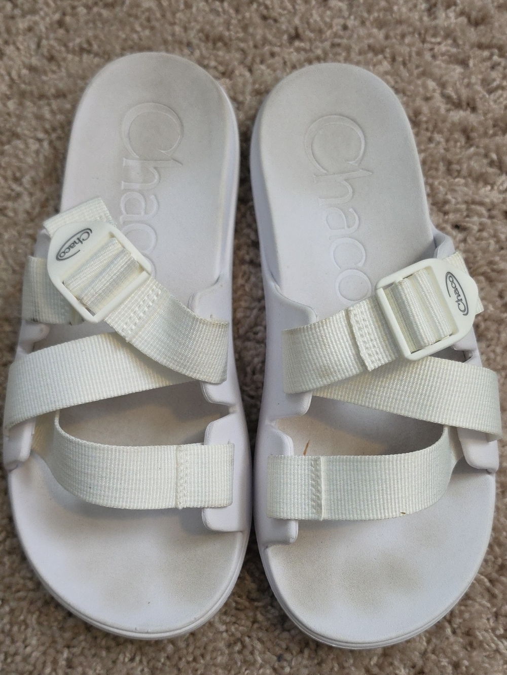 Chaco Womens White Adjustable Strap Sandals Sz 9